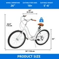 thumbnail image 3 of Dextrus Steel Frame Cruiser Bike, 26in Step-Through Bicycle for Adults - 7-Speed Commute Bike with Full Fenders, White, 3 of 9