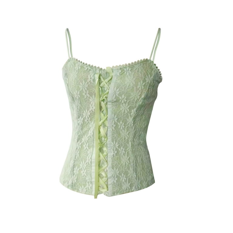 Vintage Fairycore Forest Green Corset Tops Y2K Floral Vintage Fairycore Forest Green Corset Tops Y2K Floral