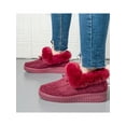 thumbnail image 3 of Frontwalk Womens Mocassins Wide Width Winter Warm Shoes Plush Lined Cottom Slippers Walking Bowknot Booties Women Non Slip On Loafers Red 5.5, 3 of 4
