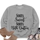 thumbnail image 1 of Sudadera informal de manga larga gris, de corte holgado y con estampado de letras para atuendos de citas de moda, talla M, 1 of 4