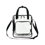 Eastsport Unisex Clear Double Handle Stadium Approved Tote, Black Trim