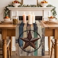 thumbnail image 2 of Country Star Table Runner, Farmhouse Texas Star Cotton Linen Kitchen Table Decoration Washable Dining Tabletop Runners for Home Party Decor 13x60 Inches, 2 of 9