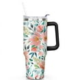 thumbnail image 2 of Pink Rose 40 OZ Tumbler Cup with Lid and Straw for Water Iced Tea Coffee Smoothie and More, 2 of 7