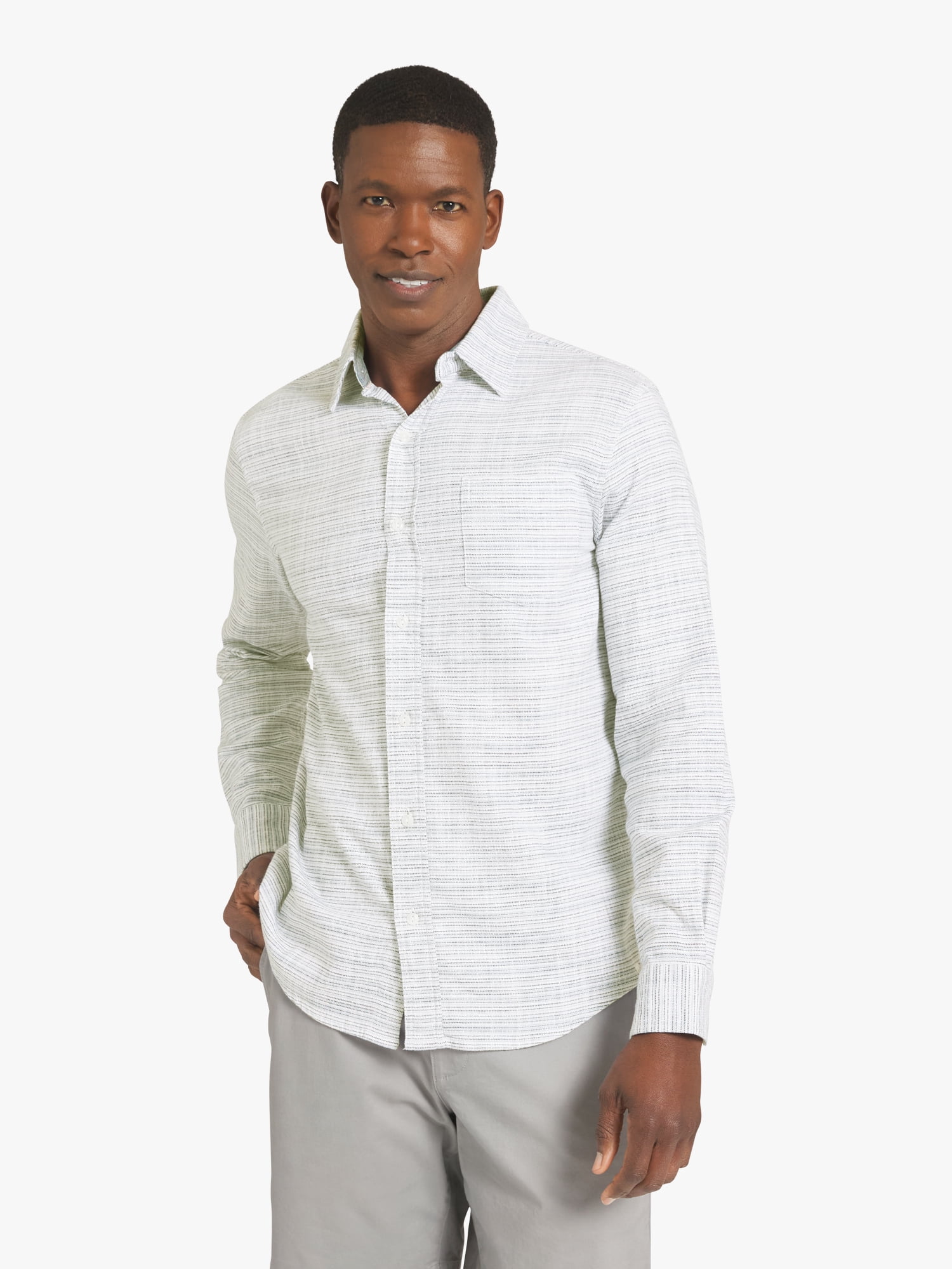Chaps Men's & Big Men's Long Sleeve Texured Woven Shirt, Sizes S-3XL