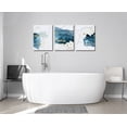 thumbnail image 4 of Blue Abstract Wall Art Decor Modern Canvas Painting 3 Pieces Stretched and Framed Gold Fluid Pictures HD Artwork Canvas Print Wall Art for Living Room Bedroom Bathroom Home Wall Decor 12"x16"x3, 4 of 6