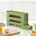 thumbnail image 4 of 3-Layer Refrigerator Egg Rack Transparent Rolling Egg Dispenser Space-Saving Automatic Slide-Out Tray Fits Fridge Doors Holds 18-30 Eggs & Easy-Clean Kitchen Storage, 4 of 6