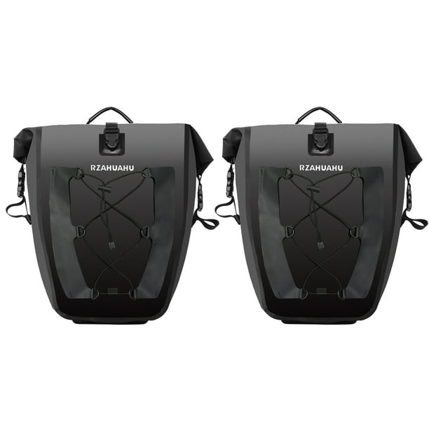 2 alforjas para bicicleta de gran capacidad, impermeables, para portaequipajes trasero de bicicleta