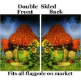 thumbnail image 2 of Fantasy Fairy Tales Mushroom Sunflowers Strawberry Flowers Moon House Flag 28" x 40" Double Sided Polyester Welcome Large Yard Garden Flag Banners for Patio Lawn Home Outdoor Decor, 2 of 4