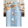 thumbnail image 5 of Summer Ocean Shell Conch Coral Table Runner 13x48in Non-Slip Cotton Linen Table Runners, Marine Life Starfish on Blue Dresser Scarves TableRunner for Dinner Kitchen Dining Wedding Party, 5 of 9