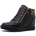 thumbnail image 3 of GLOBALWIN Women's Ankle Boots Black/Leopard Wedge Sneakers For Women 6.5M, 3 of 8