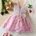 thumbnail image 5 of lcziwo Toddler Girls Summer Floral Embroidered Tulle Tutu Dress Butterfly Wings Flower Girl Dress Tank Dress Sleeveless Suspender Mesh Casual Sun Dress Pink 100, 5 of 10