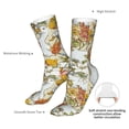 thumbnail image 4 of Xecao Ducks and Flowers Print Fashion No Heel Casual Crew Socks Cushioned Breathable for Men Women - Moisture wicking,Not easy to fade Suitable for daily, 4 of 7