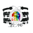 thumbnail image 1 of Gender Differentiation Identity Rainbow Equality Bracelet Love Accessory Twisted Leather Knitting Rope Wristband, 1 of 3