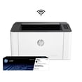 thumbnail image 1 of HP Impresora Laser 107w, Láser, Impresión en Negro, Wi-Fi, USB, Impresión y escanéo desde HP Smart App, Apple Air Print, Bandeja de 150 hojas, Pantalla LED (4ZB78A), 1 of 5