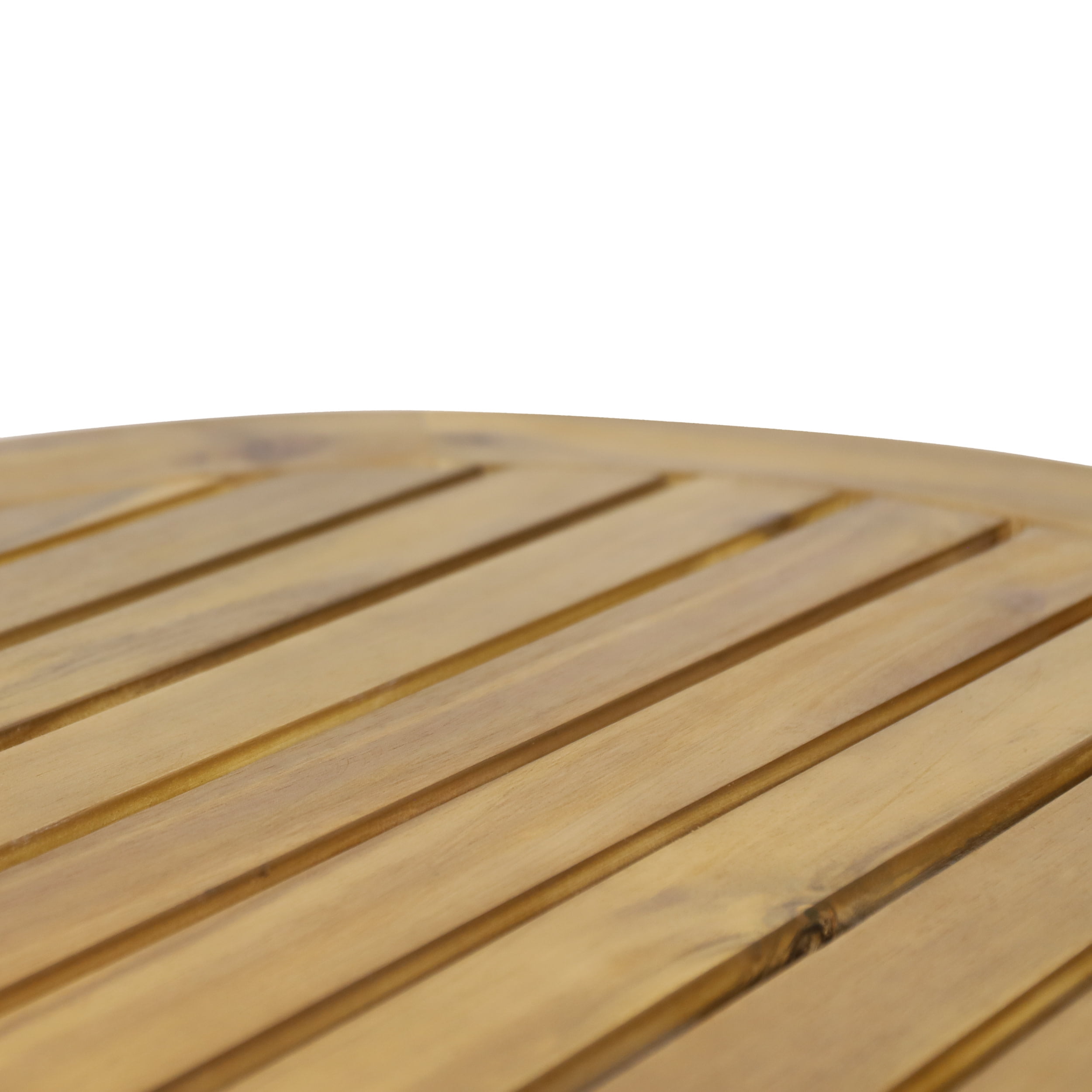 Milca Acacia Wood Outdoor Circular Coffee Table, Teak