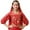 Red, variant on Kids Girls Indian Belly Dance Outfits Sequins Long Sleeve Hip Dance Top For Summer Tees,Sizes 3-12 Years Blue
