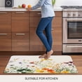 thumbnail image 5 of Beige Floral Spring Doormat Outdoor Entrance 16"x24", Vintage Farmhouse Flowers Absorb Moisture Dirt Door Mats, Non-Slip Rubber Backing Floor Mats Indoor, Low-Profile Front Door Rugs, 5 of 9