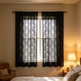 thumbnail image 4 of Semi Transparent Lace Curtain, Elegant Window Sheer For Living Room Bedroom, Decorative Drape For Home And Picnic Decor（140X213Cm）, 4 of 5