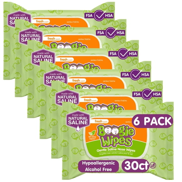 Toallitas nasales Saline Boogie para bebés y niños con vitamina E 30x6