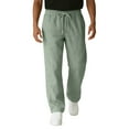 thumbnail image 6 of Dresfit Men's Lounge Pants Linen Wide Leg Pants 2026 Baggy Drawstring Straight Leg Slacks Big and Tall Loose Open Bottom Vacation Beach Trousers Light Green XL, 6 of 9