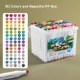 thumbnail image 3 of shiyou-80 Couleurs Marqueurs à Alcool pour Adultes Marqueurs à Double Pointe avec Tonneau Triangulaire Parfaits pour Étudiants Adultes Amis Cadeau, 3 of 4
