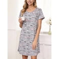 thumbnail image 2 of DAKIMOE Cotton Nightgowns for Women Soft Cotton Short Sleeve Night Shirts Womens Print Sleep Shirts Loose Comfy Pajamas Sleepwear, 2 of 7