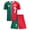 Green/Red Portugal, variant on Boys Athletic Shorts Set Breathable Soccer Jersey Shirt & Soccer Shorts Set 2 Piece