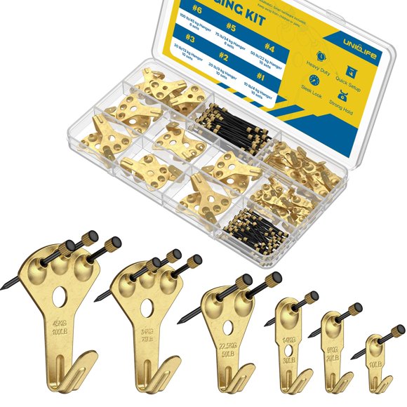 Kit para colgar cuadros Uniclife de 152 piezas, ganchos de alta resistencia