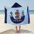 thumbnail image 2 of Toalla de baño con capucha para niños Poncho de surf para bebés Bata suave y real para cambiar a niños pequeños para niños y niñas Ducha/playa/piscina Cubiertas para niños 50x30 Toalla grande, 2 of 4