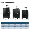 thumbnail image 3 of Travelhouse 3 Piece Checked Hard Shell Luggage Set Lightweight Suitcase with Lock and Spinner Wheels,Black, 3 of 8