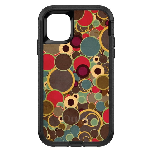 DistinctInk OtterBox Defender Custom Case for Apple iPhone 15 (6.1" Screen) - Relive the 80's - Tempered Glass Back