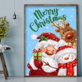thumbnail image 3 of Cuadros Decorativos Kit de artesanía con imagen de diamante de Feliz Navidad 5D, obra de arte de taladro redondo completo de resina Likrtyny embutido en tela, 3 of 9