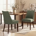 thumbnail image 2 of AFO Upholstered Dining Chair with Solid Wood Legs & Padded Seat, Wood Mid Century Side Chair for Kitchen Desk, Dining Room and Restaurant, Set of 6, Green, 2 of 10