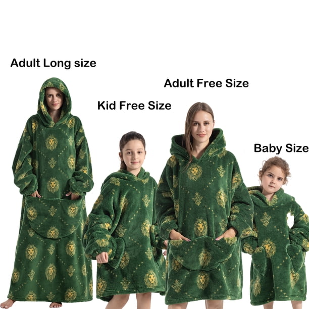 Manta de franela con mangas Sudadera de invierno Jersey polar Tiburón gigante Manta usable Sudadera con capucha para adultos Niños Bebés