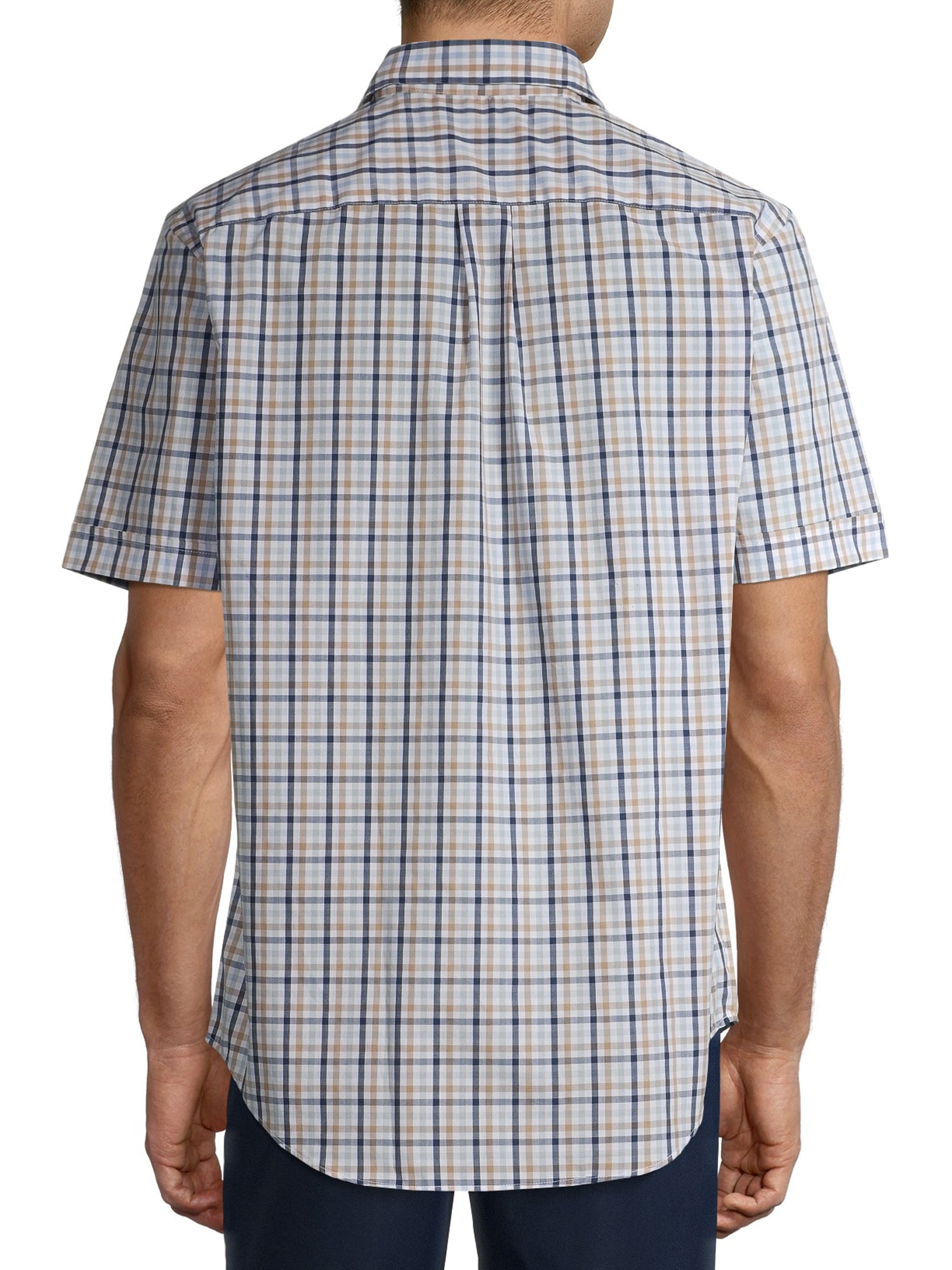 Arrow 1851 Hamilton Poplins Camisa de Manga Larga con Botones a Cuadros para Hombre, Azul Marino (Deep Navy Blazer), 4X-Large Grandes