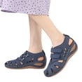 thumbnail image 3 of Ruyang Sandals for Women Summer Hollow Hook Loop Casual Round Toe Wedges Comfortable Beach Shoes Sandals Sandals Women, 3 of 8