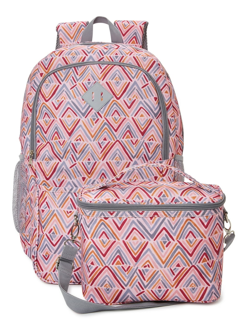 Pink Backpack With Lunch Box: Stylish & Functional Combo 2 Pink Backpack With Lunch Box: Stylish & Functional Combo