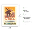 thumbnail image 2 of See All Alaska - Alaska Airlines - Kotzebue Eskimo Dance - Vintage Airline Travel Poster by Jess C. c.1960s - Bamboo Fine Art 290gsm Paper (Unframed) 12x16in, 2 of 4