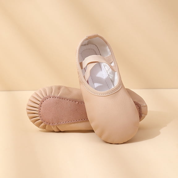Kids Dance Shoes No Tie Solid Color Soft Sole Ballet Paw Shoes for Dancing Yoga Practice for Children Girls with Elastic Strap and PU Material for Easy Wear