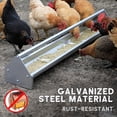 thumbnail image 4 of Demi Bonn 45" Galvanized Steel Chickens Feeding Trough with Crossbar, Heavy-Duty Large Capacity Sheep Feeder, Poultry Feeder Trough, for Goats, Ducks, Turkeys, Silver, 4 of 11