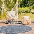 thumbnail image 2 of Beverly Rug Outdoor Rug 6' 7'' Round Patio, Porch, Garden, Blue and White, 2 of 6