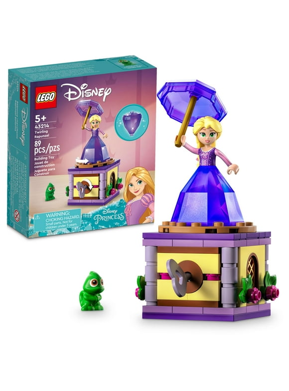 LEGO Disney Princess Twirling Rapunzel Building Toy 43214, with Diamond Dress Mini-Doll and Pascal The Chameleon Figure, Wind Up Toy Rapunzel, Disney Collectible Toy for Girls & Boys Age 5+ Years Old