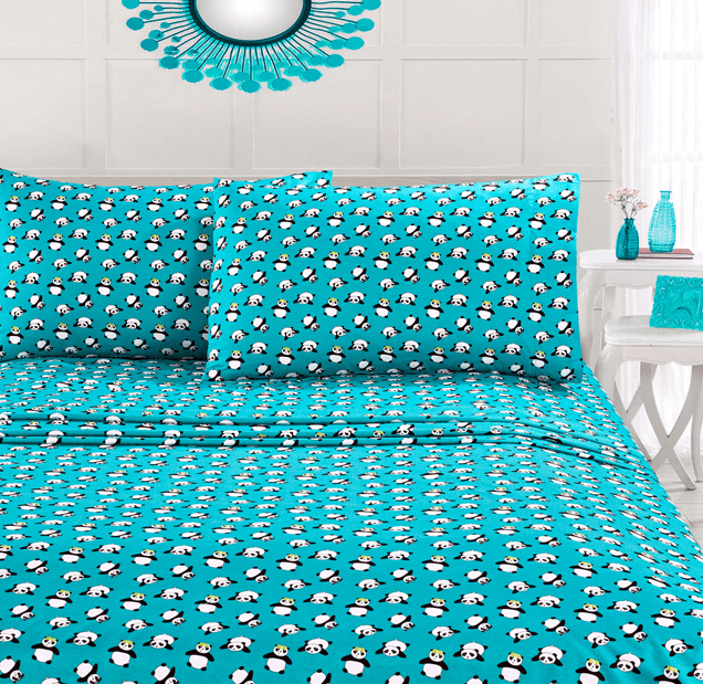 Scientific Sleep Cute Panda Cotton Cozy Twin Bed Sheet Set Flat Sheet /& Fitted Sheet /& Pillowcase Bedding Set 13, Twin
