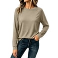 thumbnail image 3 of MexChoioe Womens Long Sleeve Tops Basic Tees Summer Outfits Early Fall Fashion Tunic Dressy Casual Blouses Trendy Sweatshirt for Women, 3 of 7