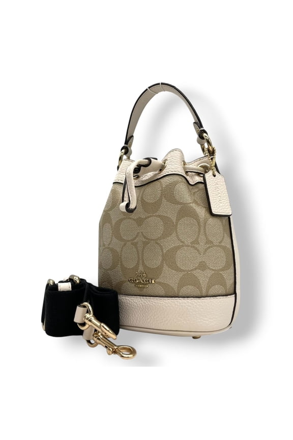 Pre-Owned Coach Dempsey Drawstring Bucket Bag, Handbag/Shoulder Signature Leather,... (Good)