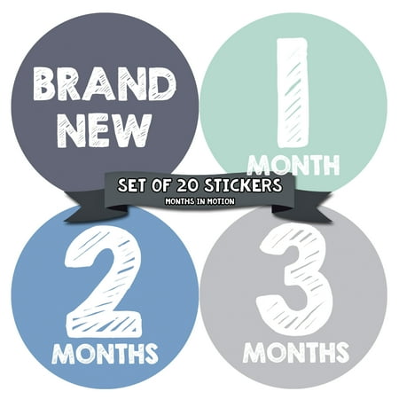 baby monthly milestone stickers first year set of baby boy month