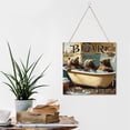 thumbnail image 6 of Bear Wash Your Paws Wood Hanging Funny Bathroom Hanging Wooden Plaque Decoration Shower Room Vintage Wood Signs for Home Decor Door Plaques for Bathroom 12x12 inches, 6 of 8