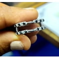 thumbnail image 3 of Bluebell Jewels 14K White Gold Finish Black CZ Enhancer Guard Wedding Band Ring, 3 of 5