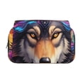 thumbnail image 2 of Hirioo Colorful Wolf Head for Large Grid Mesh Pencil Case with Zipper Stationery Organizer Case, 2 of 7