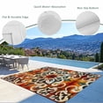 thumbnail image 3 of Burnt Orange Green Outdoor Rug 4x6 Ft - Reversible Patio Rug Outdoor Camping Rugs, Vintage Abstract Flowers Washable Indoor Outdoor Area Rugs, Non-Slip Outdoor Carpet Runner for Deck/Porch, 3 of 8